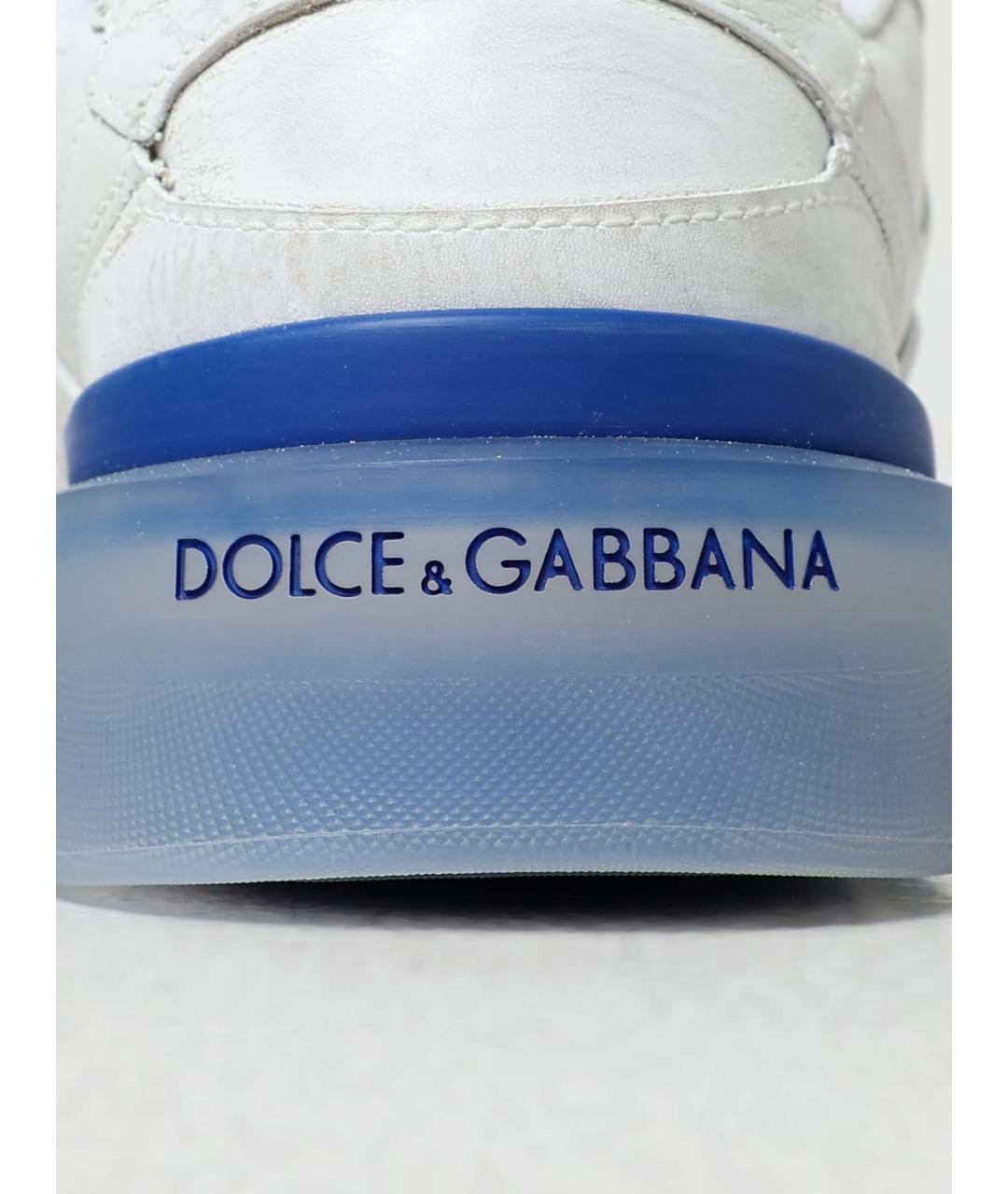 DOLCE&GABBANA Белые кожаные низкие кроссовки / кеды, фото 4