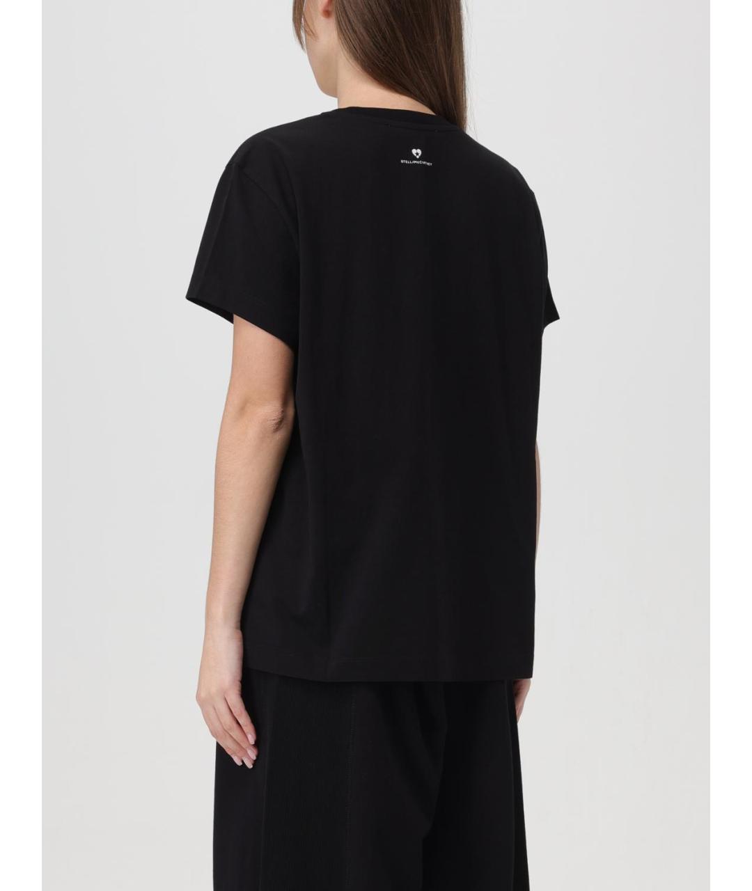 STELLA MCCARTNEY Черная хлопковая футболка, фото 4