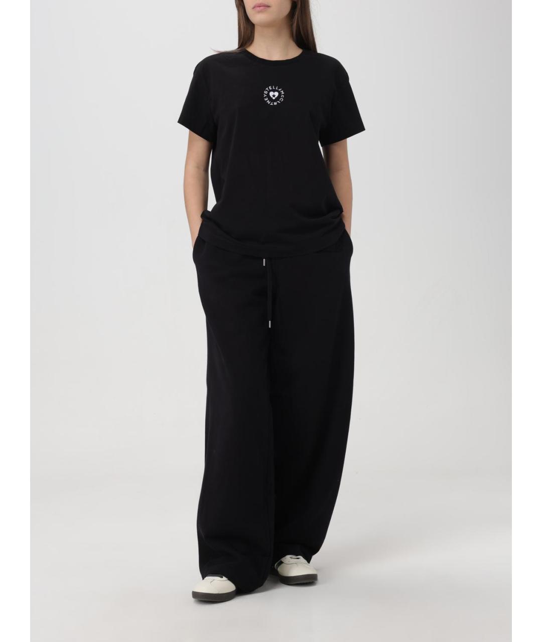 STELLA MCCARTNEY Черная хлопковая футболка, фото 3