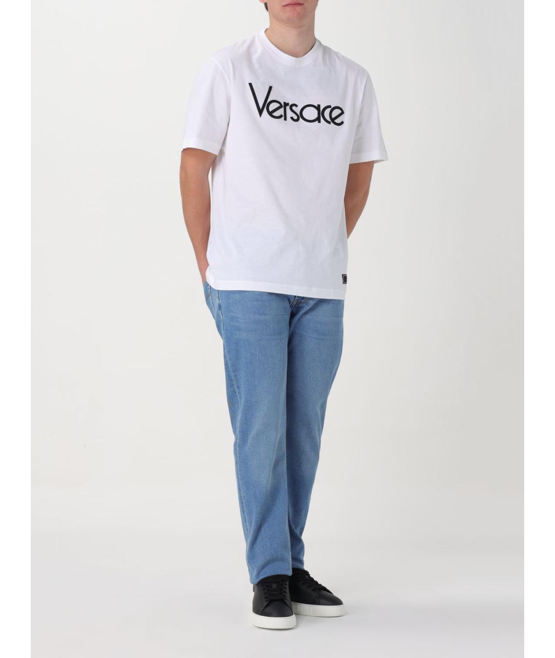 VERSACE Белая хлопковая футболка, фото 3
