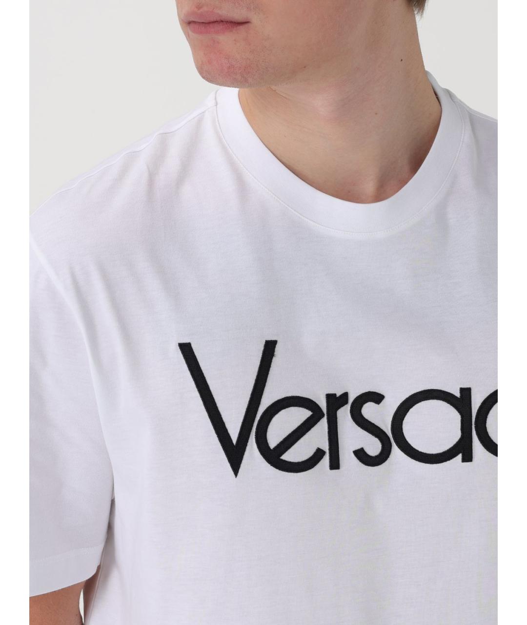VERSACE Белая хлопковая футболка, фото 6