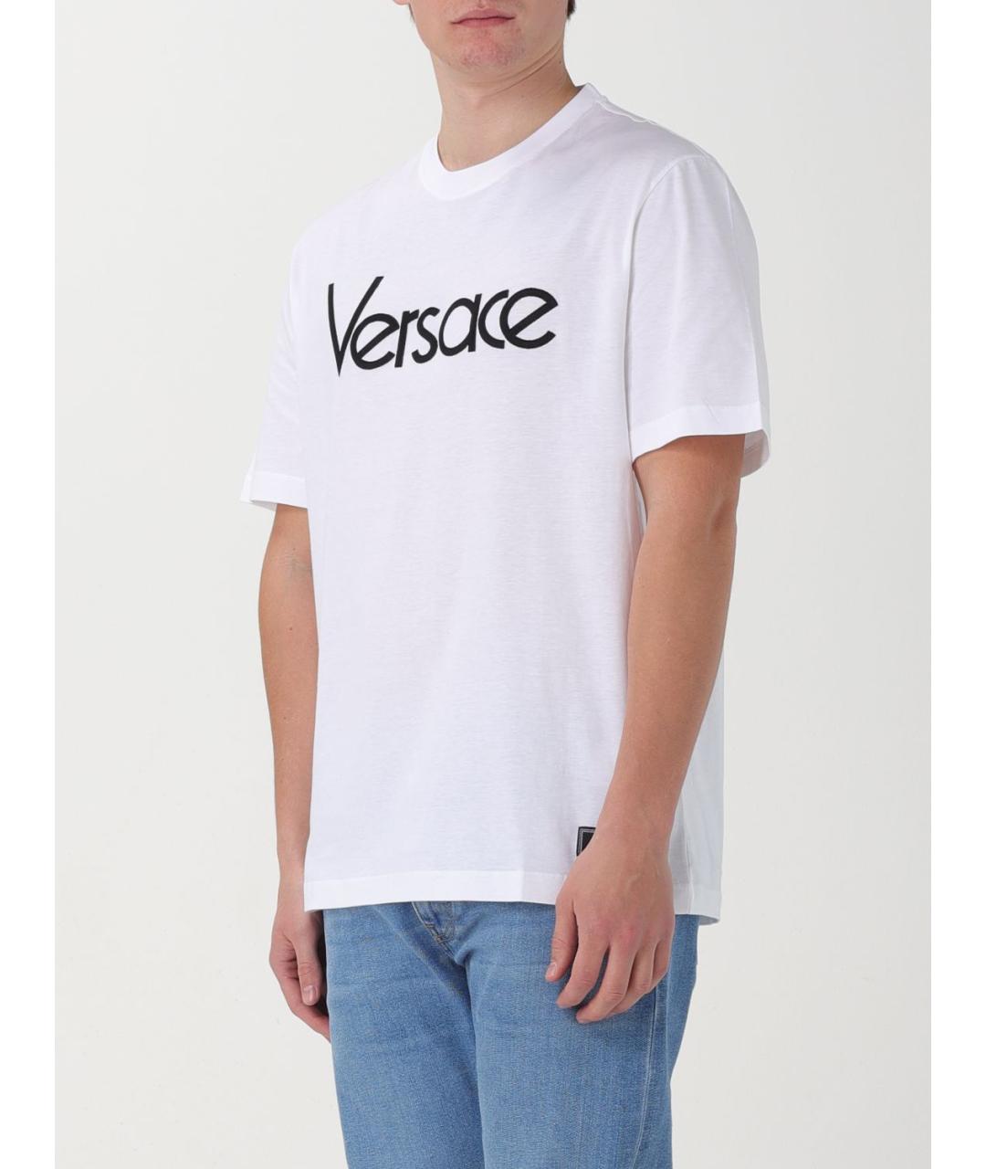 VERSACE Белая хлопковая футболка, фото 5