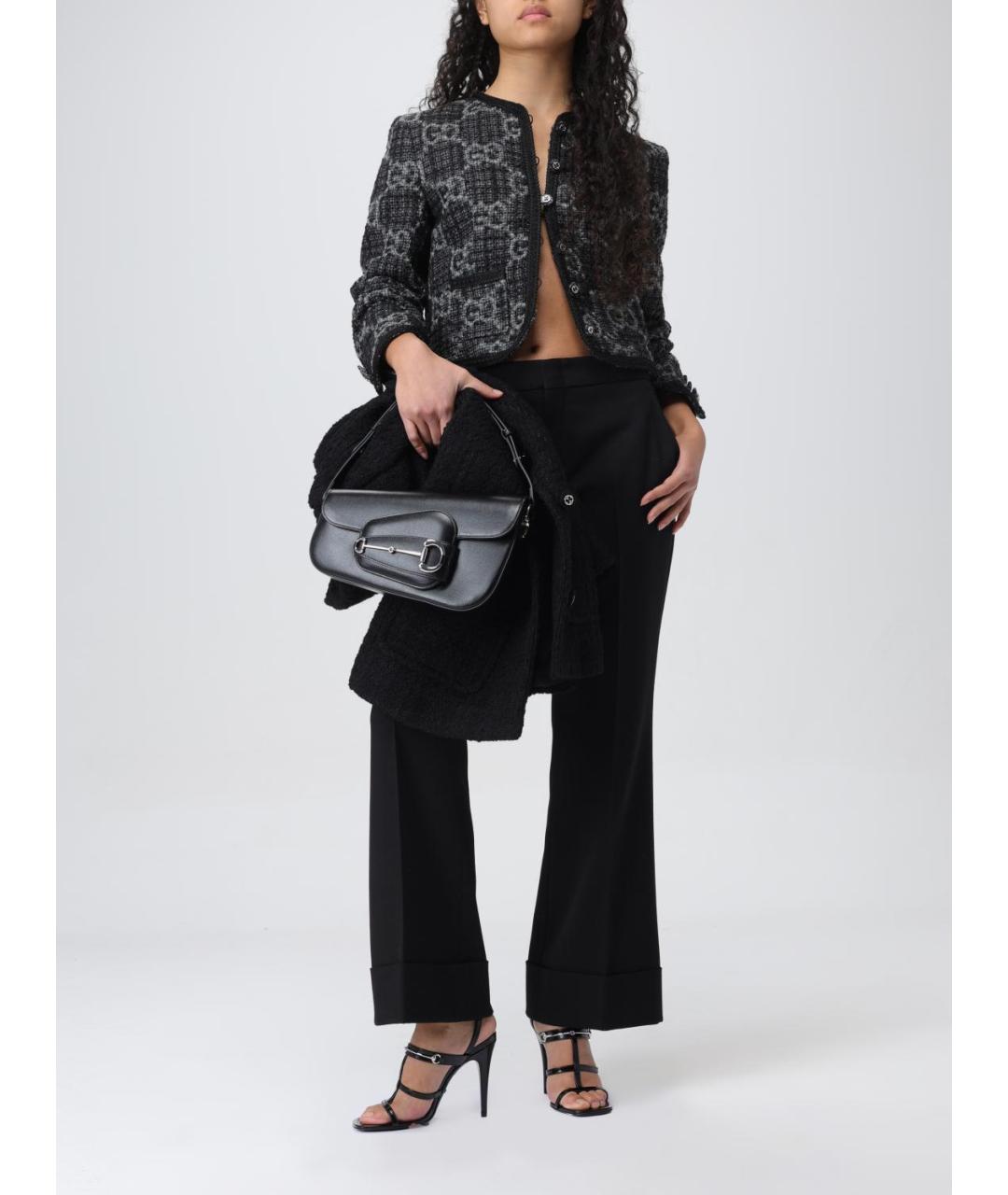 GUCCI Черные шерстяные прямые брюки, фото 3