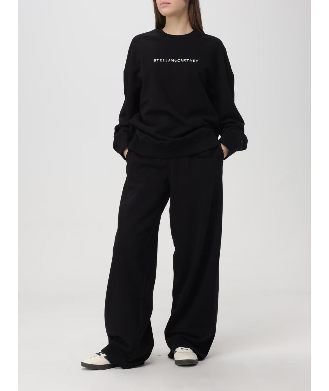 STELLA MCCARTNEY Черные хлопковые прямые брюки, фото 3