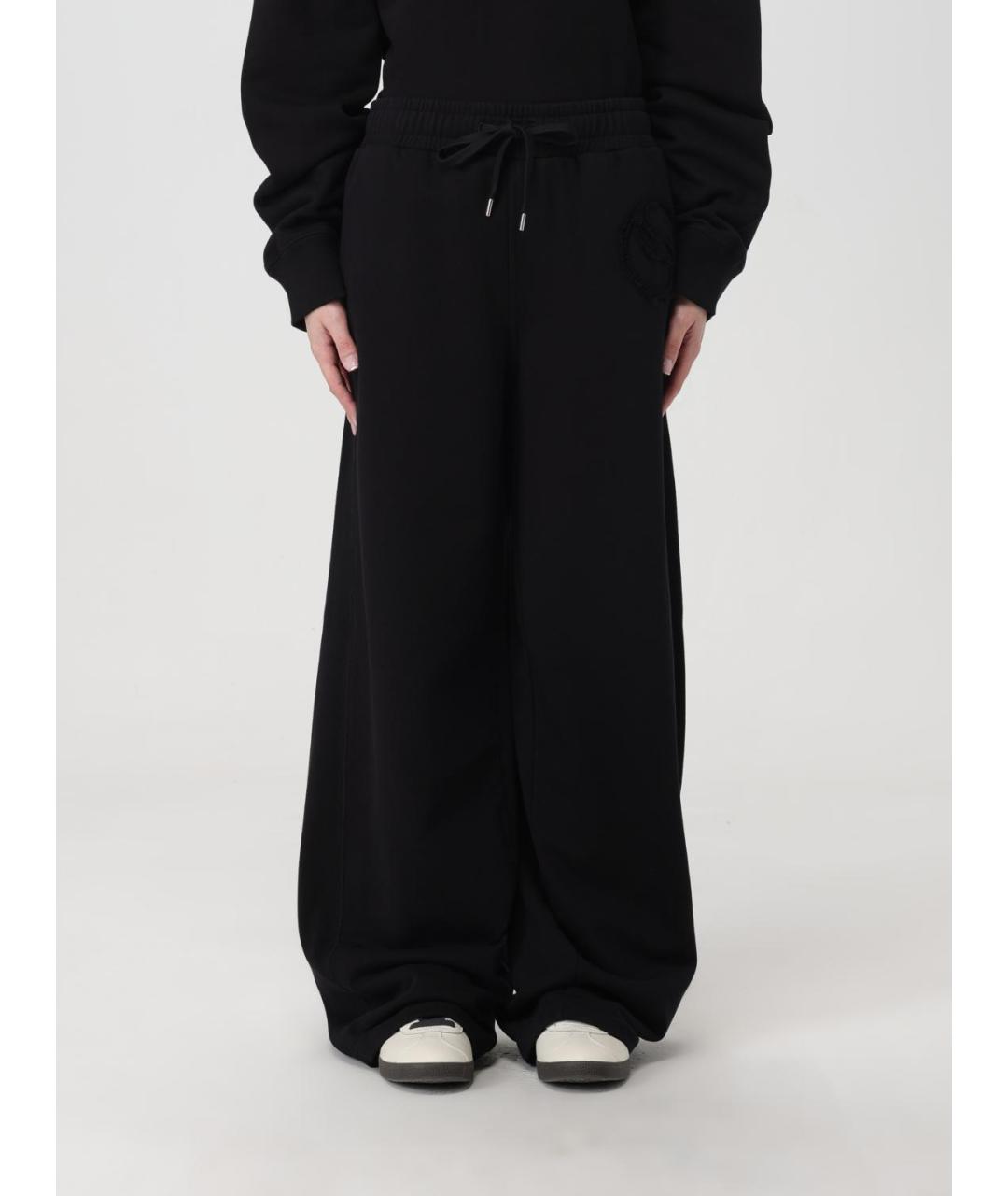 STELLA MCCARTNEY Черные хлопковые прямые брюки, фото 2