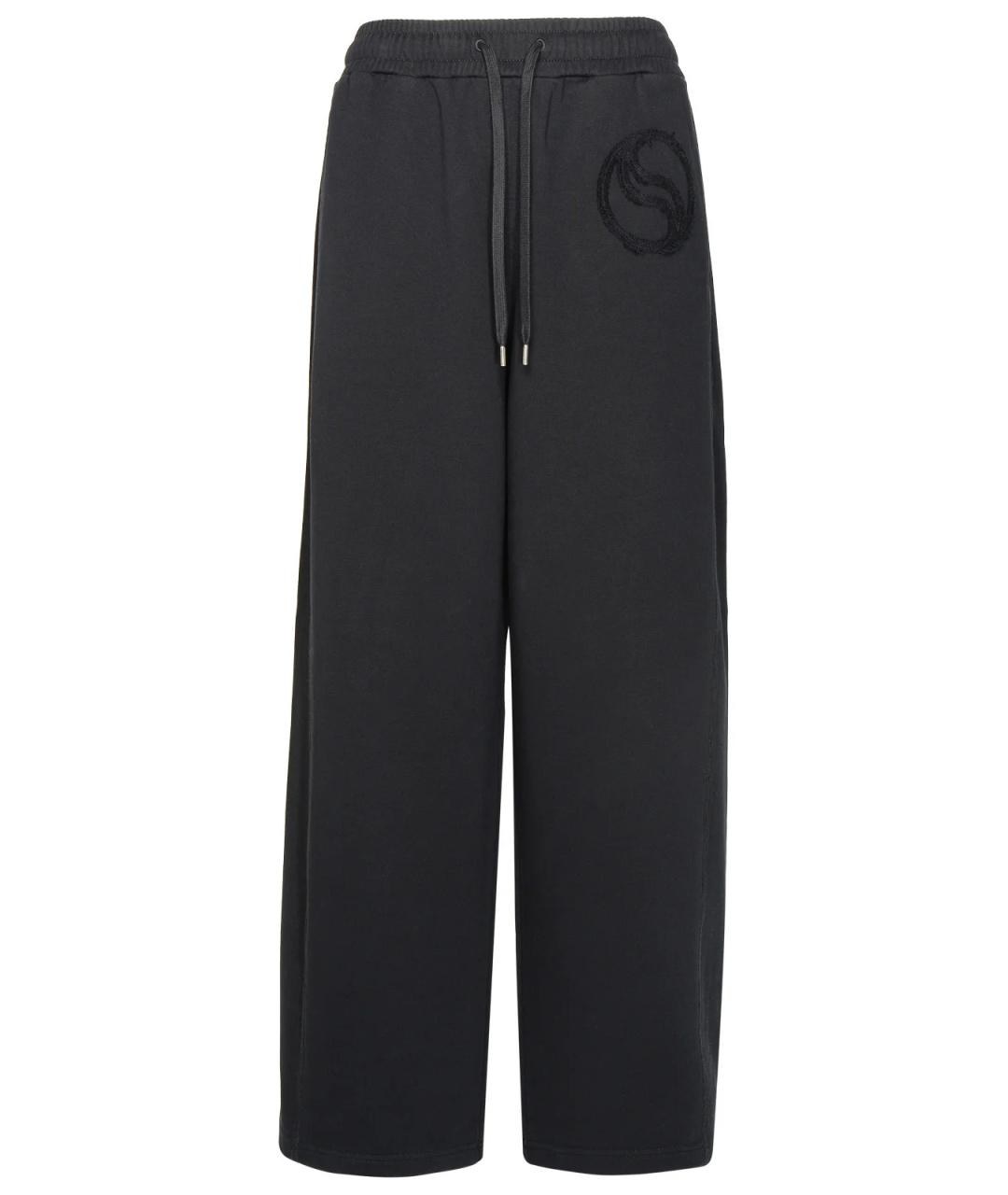 STELLA MCCARTNEY Черные хлопковые прямые брюки, фото 1