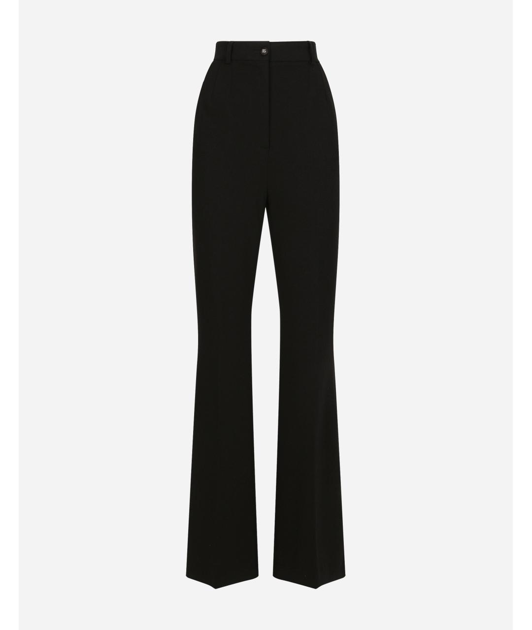 DOLCE&GABBANA Черные вискозные прямые брюки, фото 7