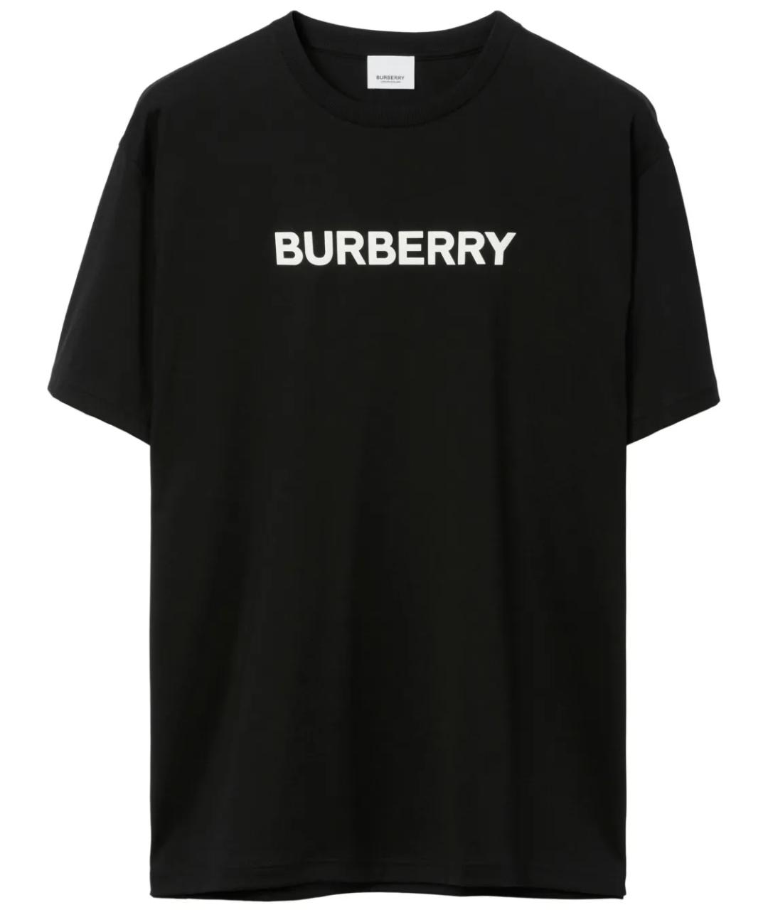 BURBERRY Черная хлопковая футболка, фото 1