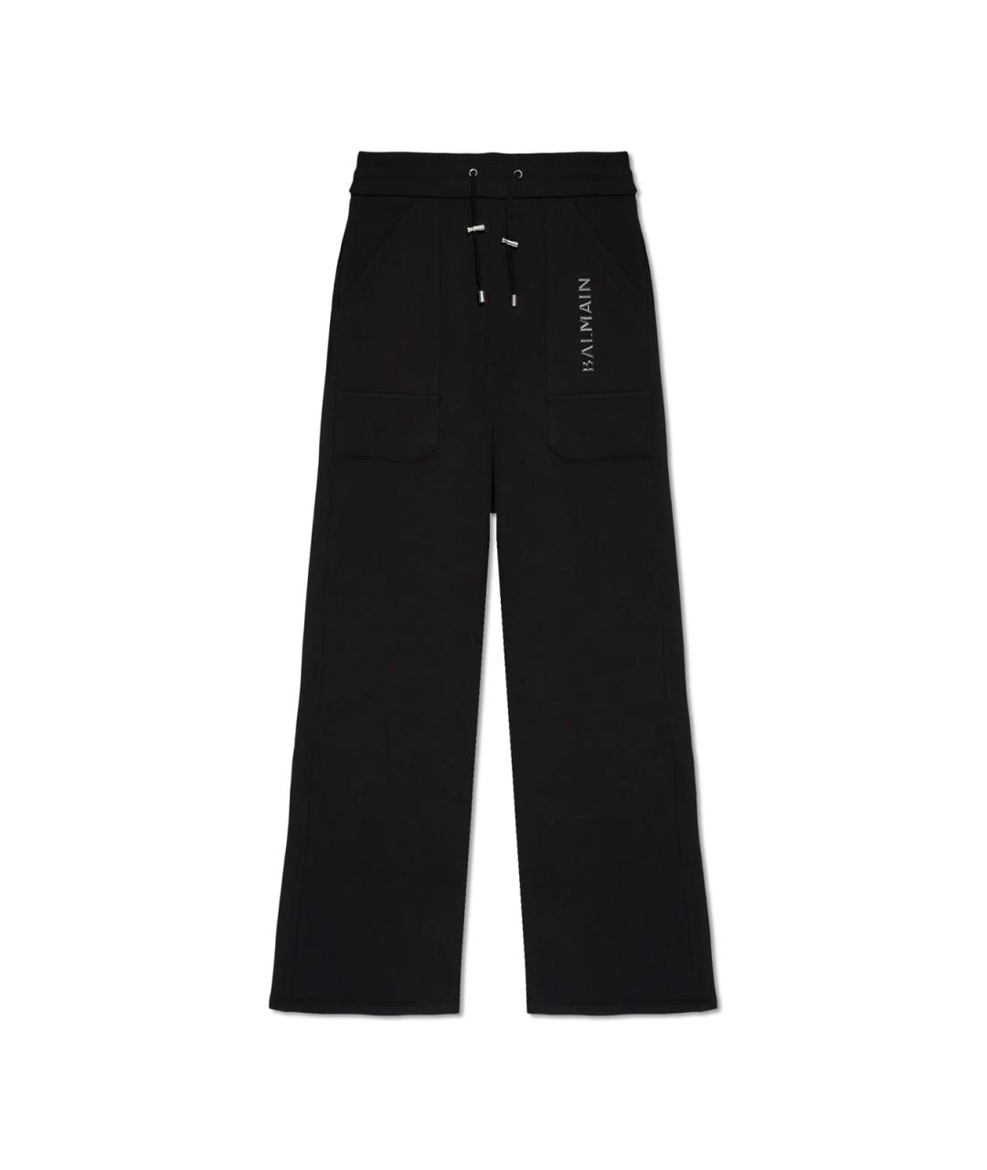 BALMAIN Черные хлопковые повседневные брюки, фото 1