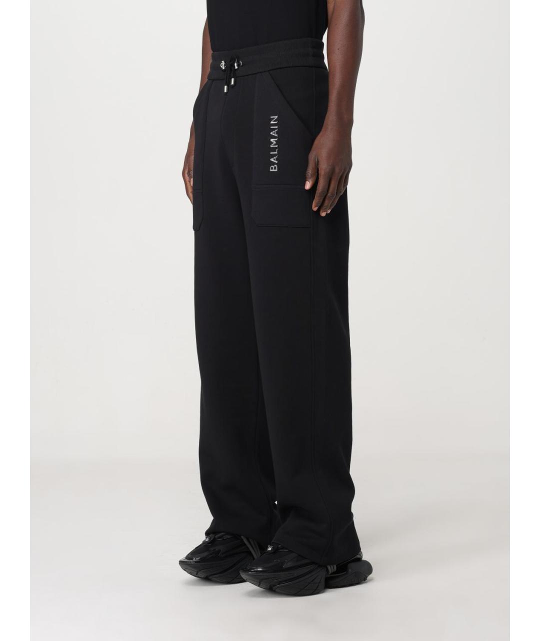 BALMAIN Черные хлопковые повседневные брюки, фото 5