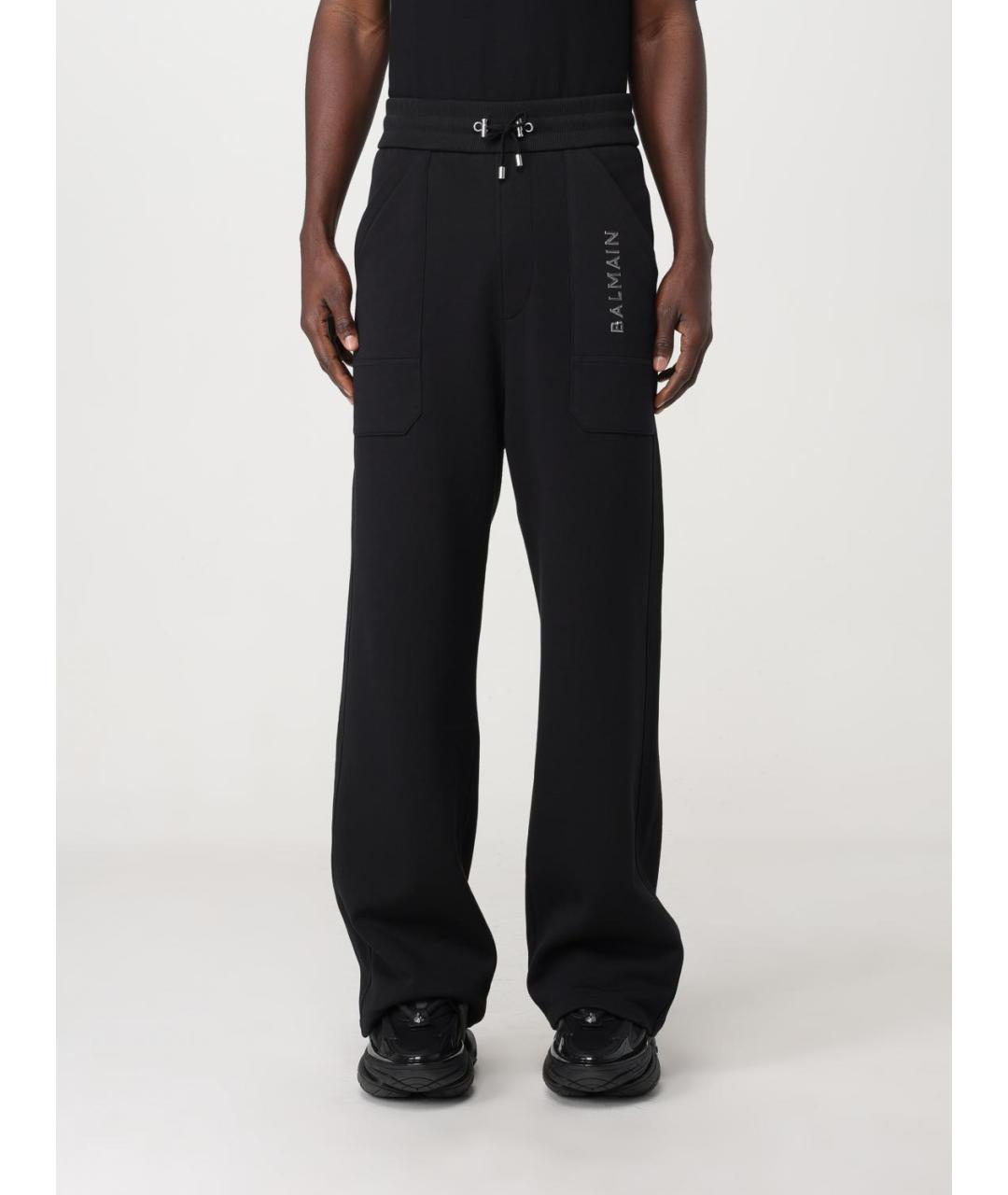 BALMAIN Черные хлопковые повседневные брюки, фото 2