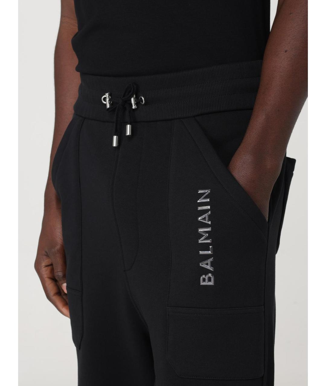 BALMAIN Черные хлопковые повседневные брюки, фото 6