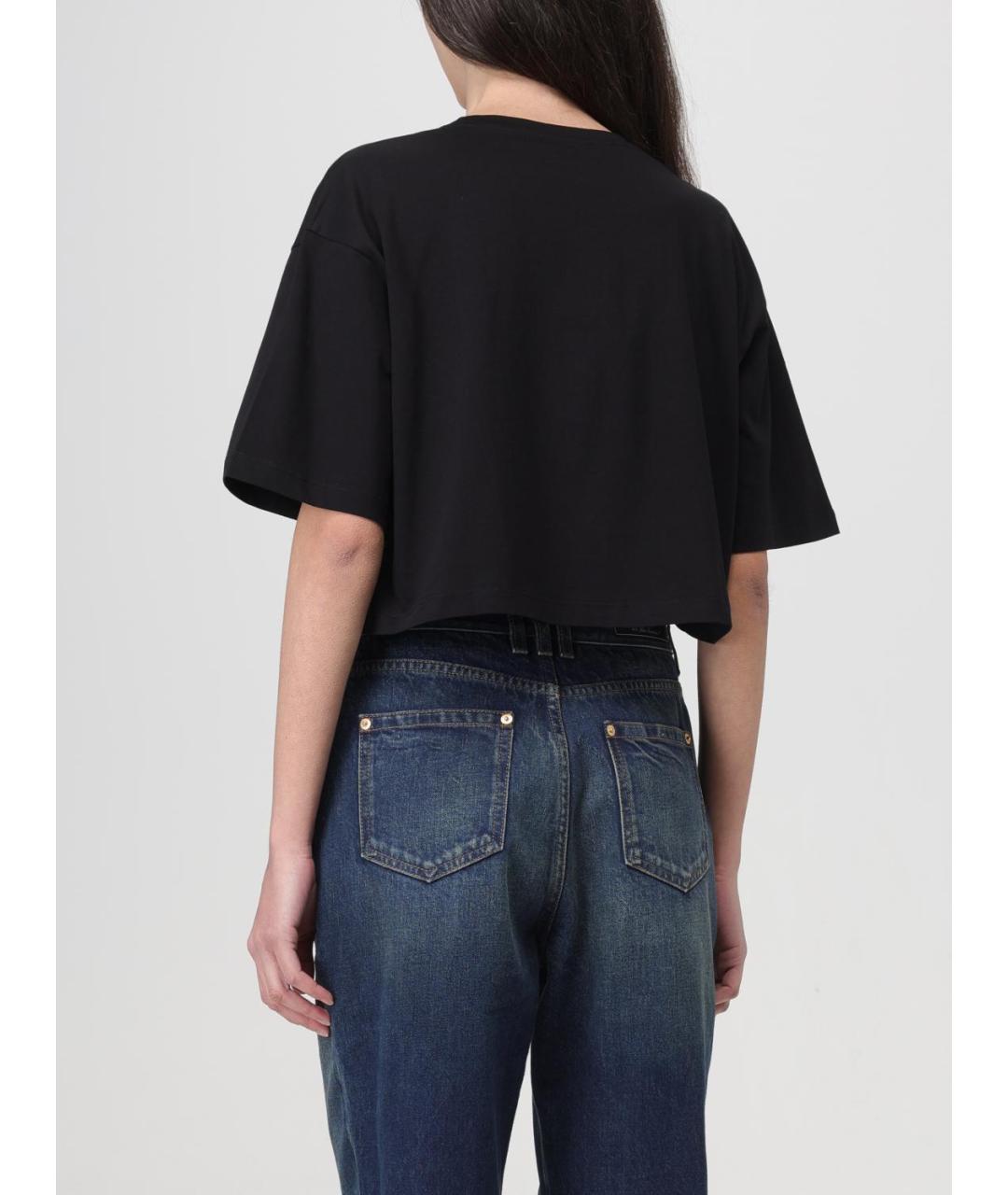 BALMAIN Черная хлопковая футболка, фото 4