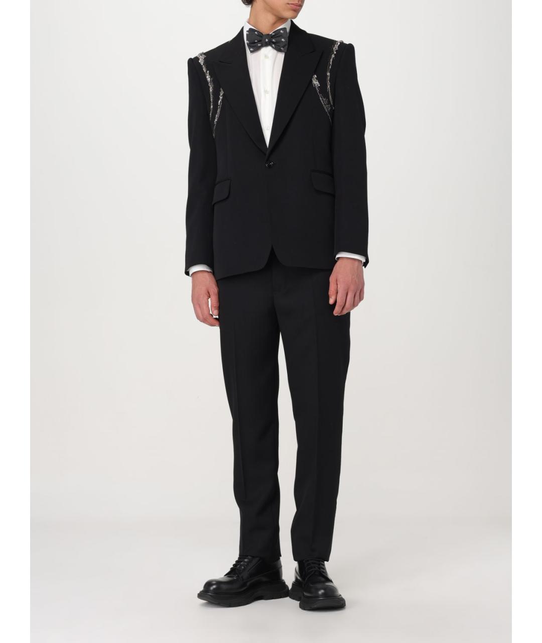 ALEXANDER MCQUEEN Черные шерстяные классические брюки, фото 3