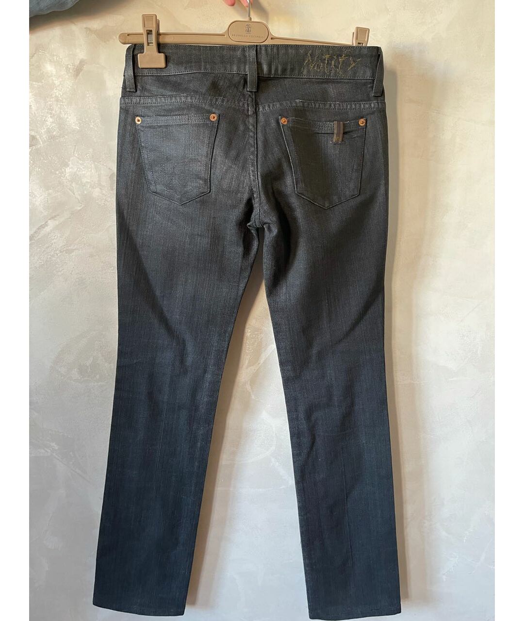 NOTIFY Черные хлопко-эластановые прямые джинсы, фото 2