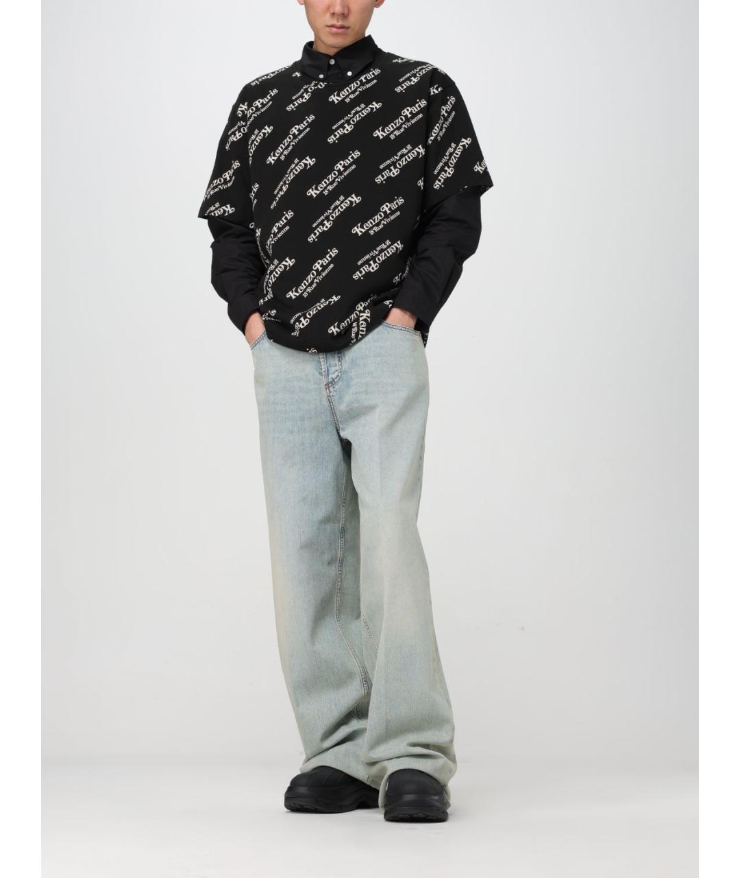 KENZO Черная хлопковая футболка, фото 3