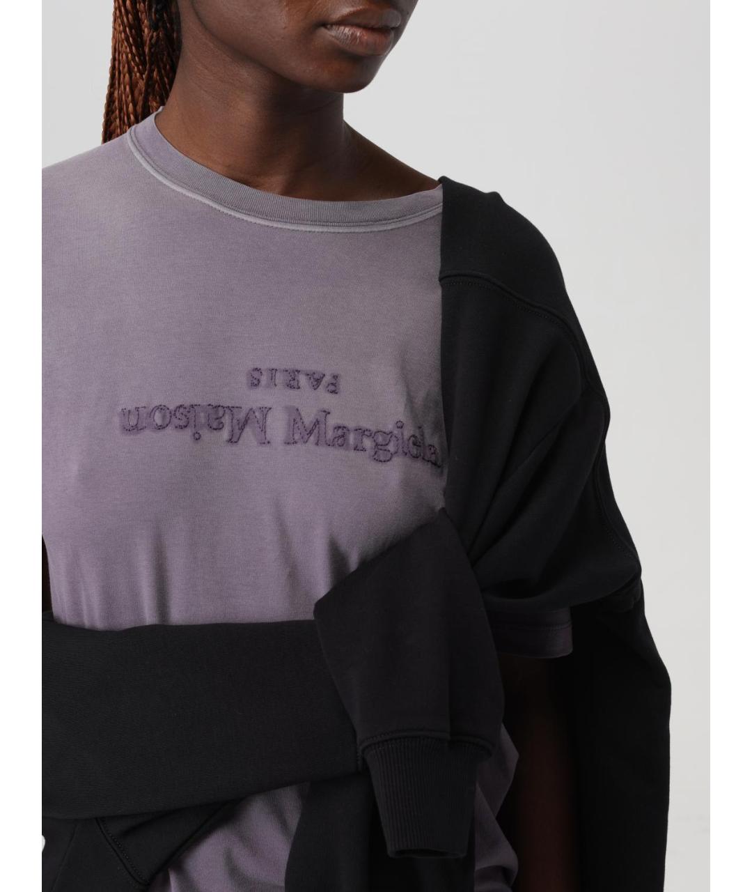 MAISON MARGIELA Фиолетовая хлопковая футболка, фото 6
