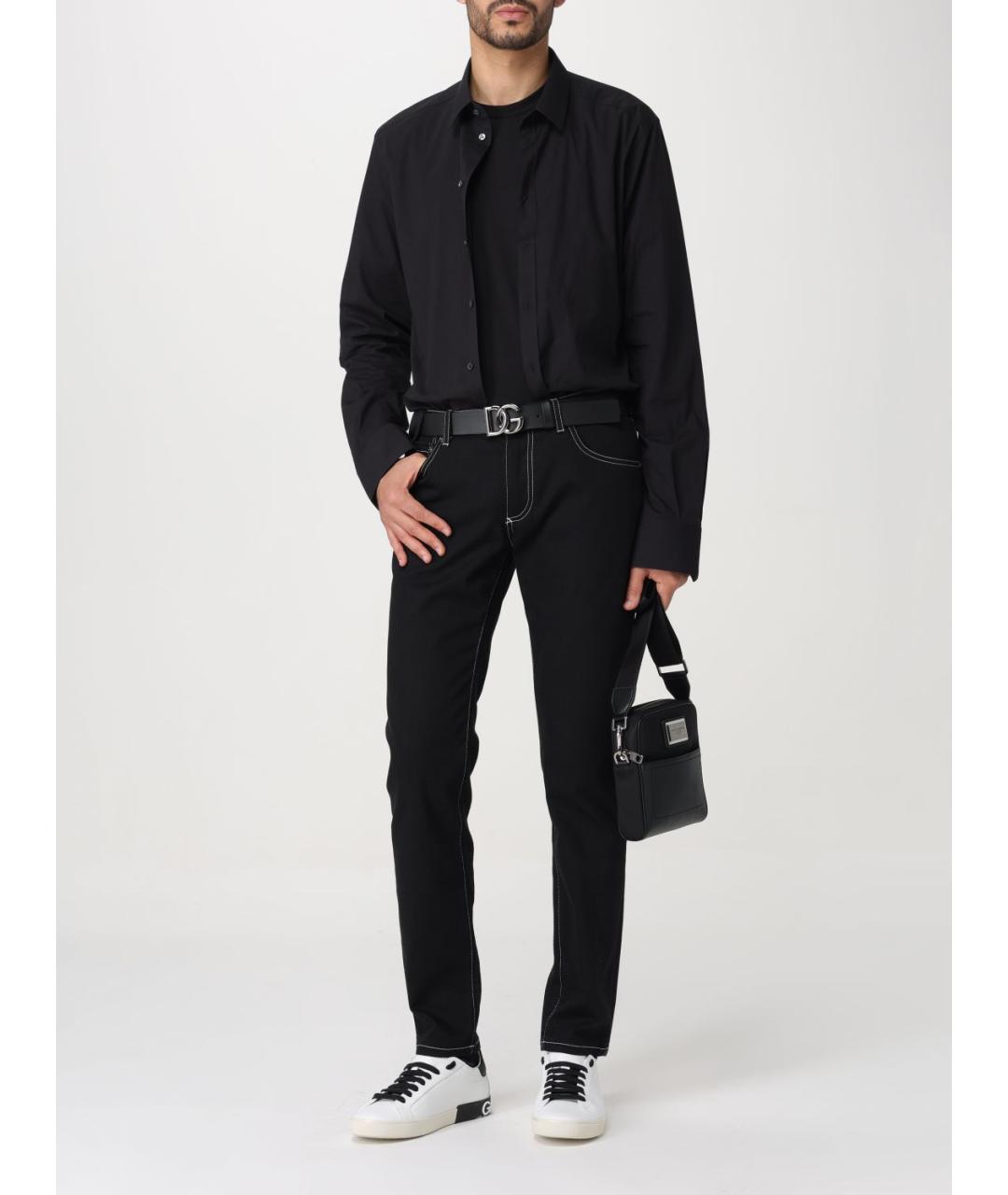 DOLCE&GABBANA Черная хлопковая футболка, фото 3