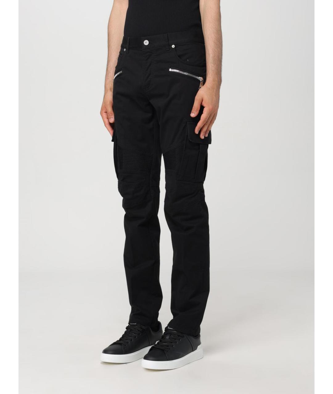 BALMAIN Черные хлопко-эластановые повседневные брюки, фото 4