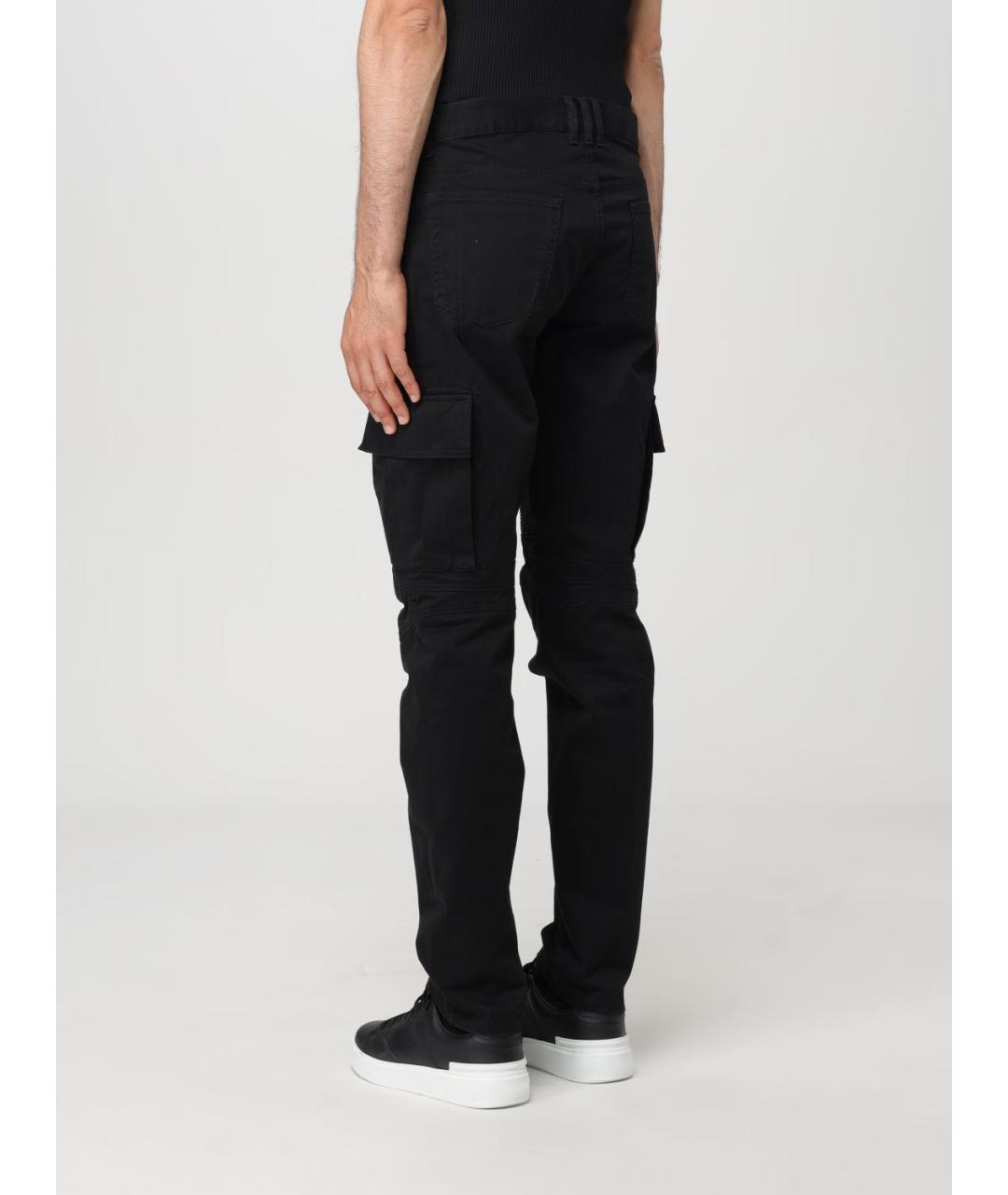 BALMAIN Черные хлопко-эластановые повседневные брюки, фото 3