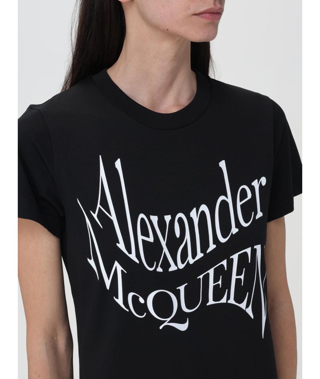 ALEXANDER MCQUEEN Черная хлопковая футболка, фото 6