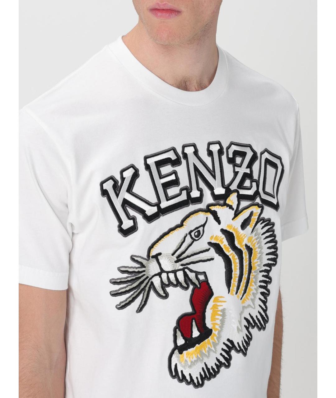 KENZO Белая хлопковая футболка, фото 6