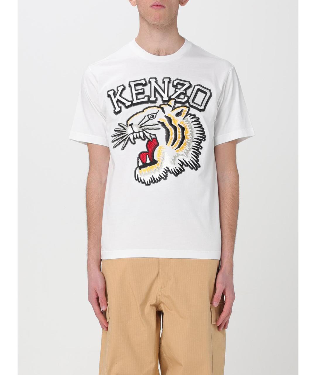 KENZO Белая хлопковая футболка, фото 2