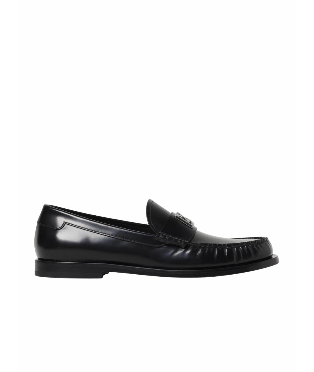 DOLCE&GABBANA Черные кожаные лоферы, фото 1