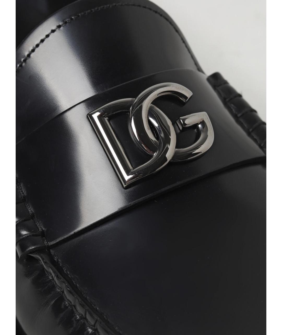 DOLCE&GABBANA Черные кожаные лоферы, фото 4
