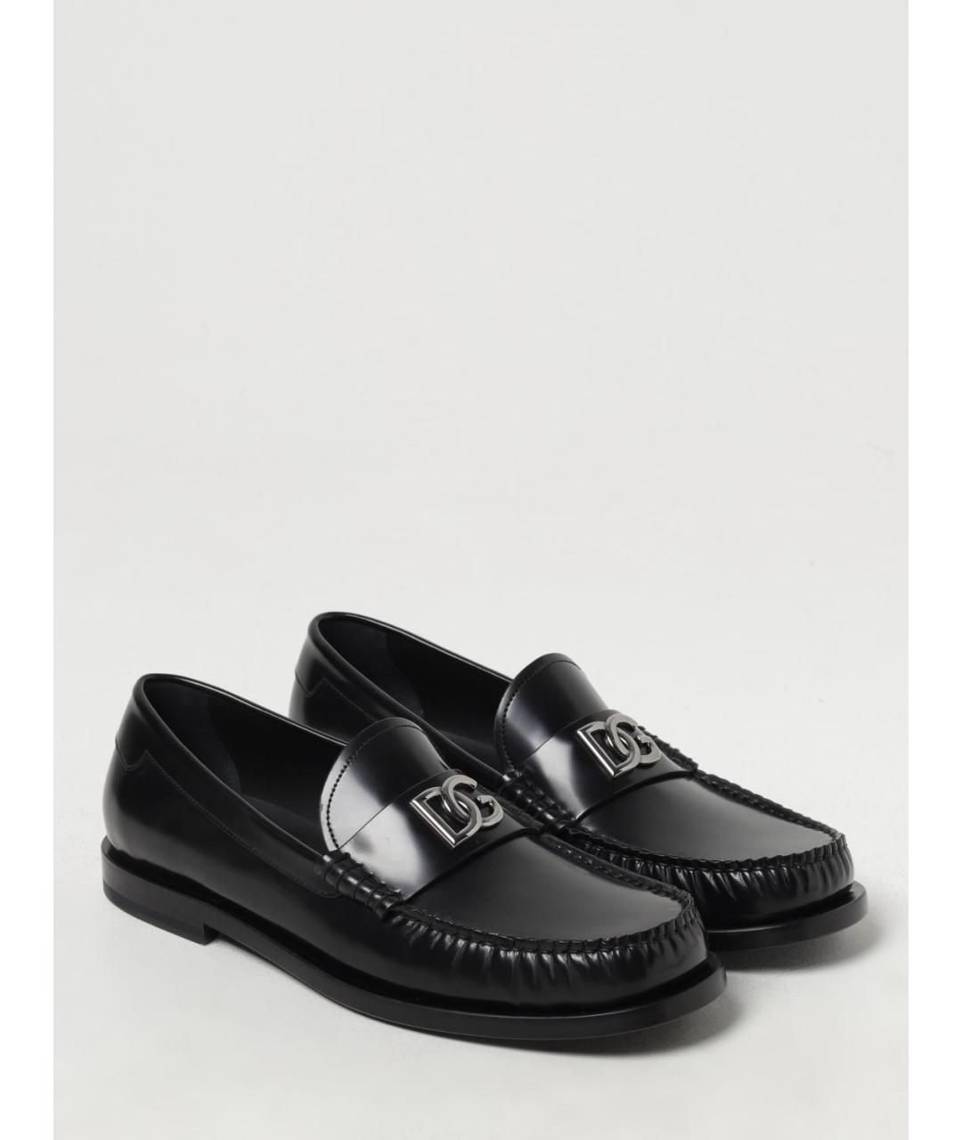 DOLCE&GABBANA Черные кожаные лоферы, фото 2