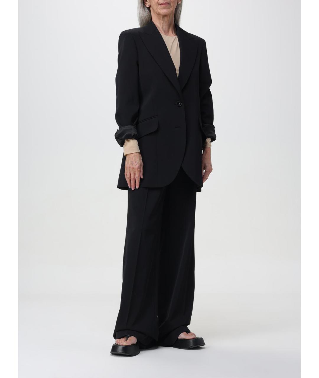 STELLA MCCARTNEY Черные шерстяные прямые брюки, фото 3