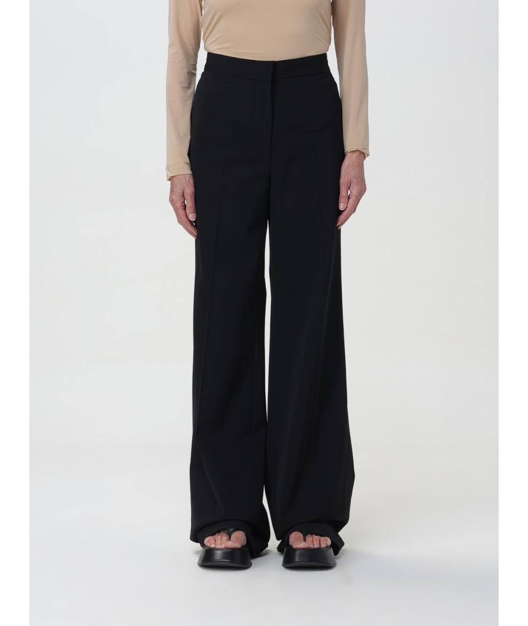 STELLA MCCARTNEY Черные шерстяные прямые брюки, фото 2