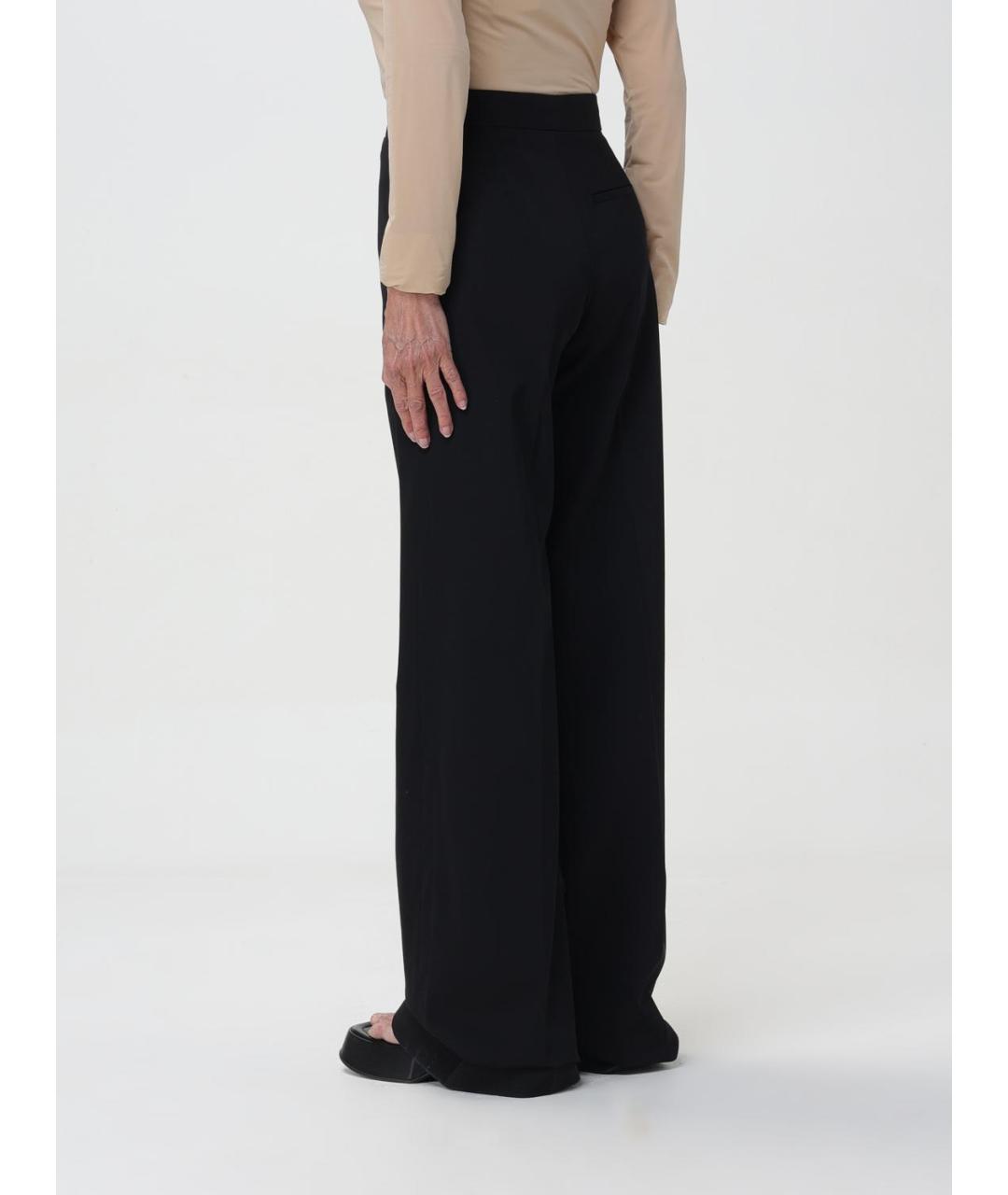 STELLA MCCARTNEY Черные шерстяные прямые брюки, фото 4