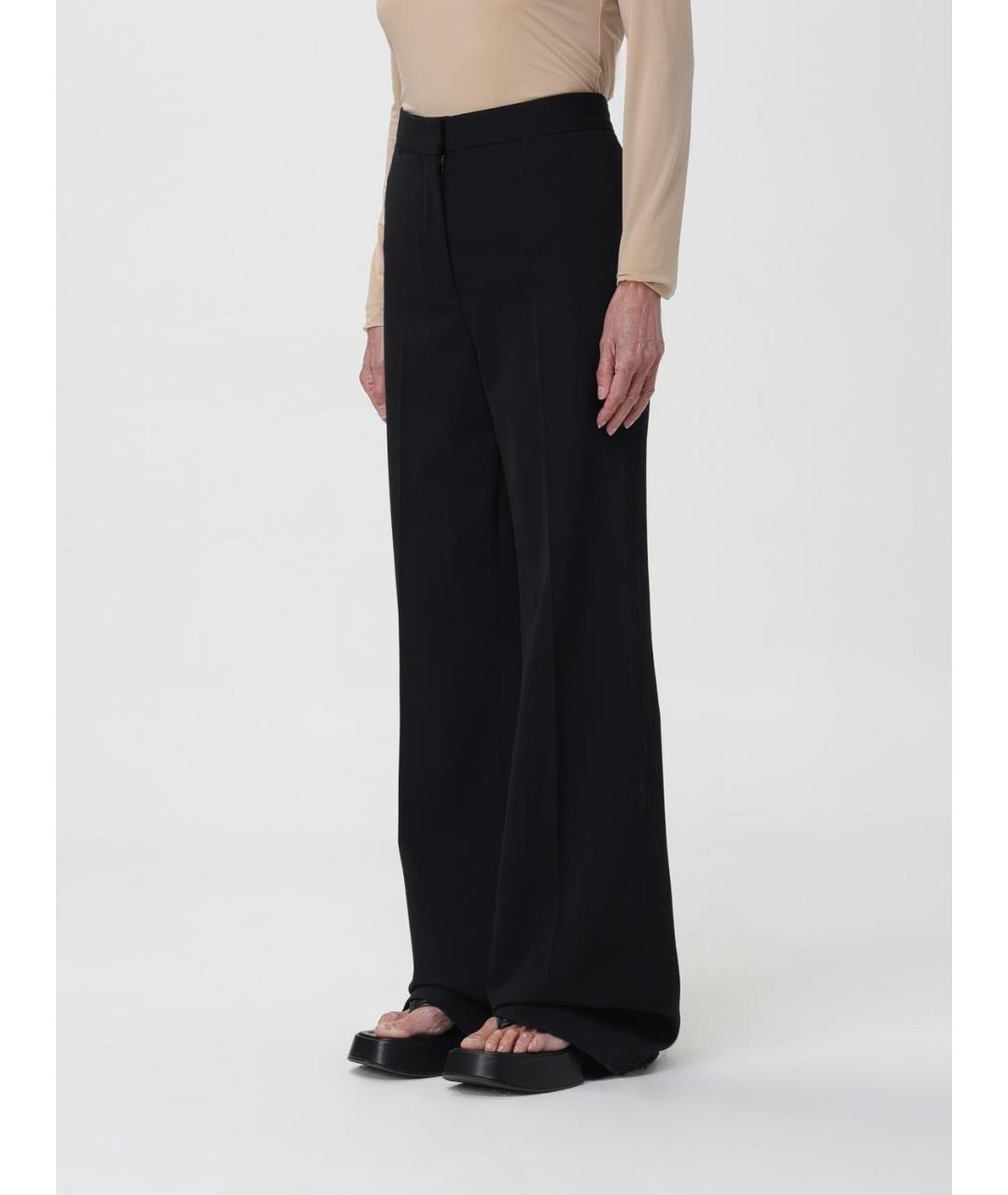 STELLA MCCARTNEY Черные шерстяные прямые брюки, фото 5