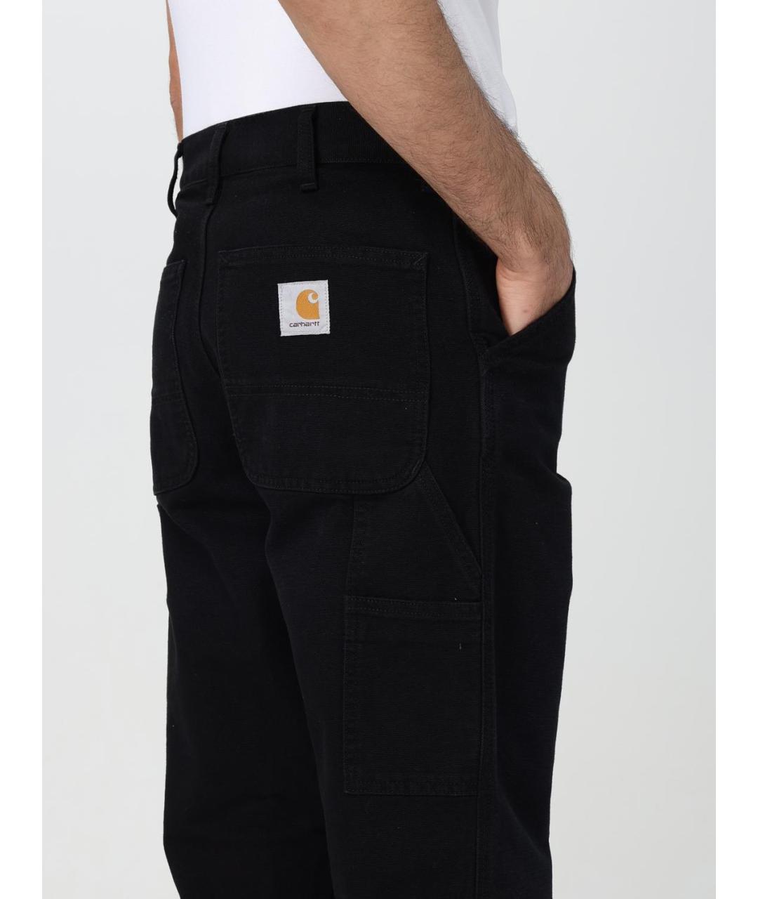 CARHARTT WIP Черные хлопковые повседневные брюки, фото 4