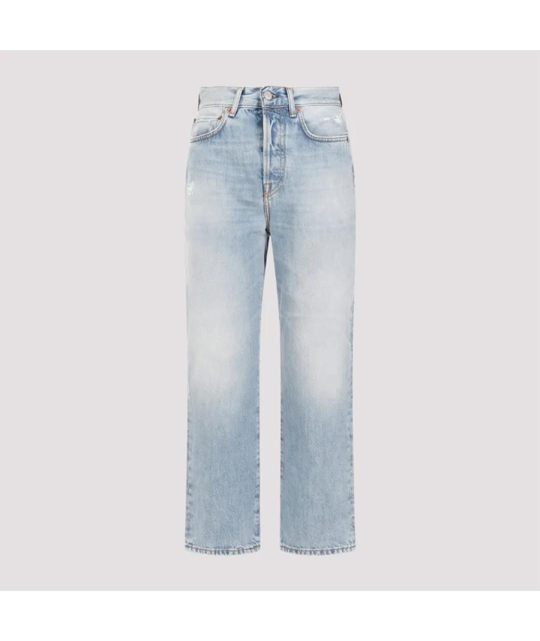 ACNE STUDIOS Голубые хлопковые прямые джинсы, фото 6