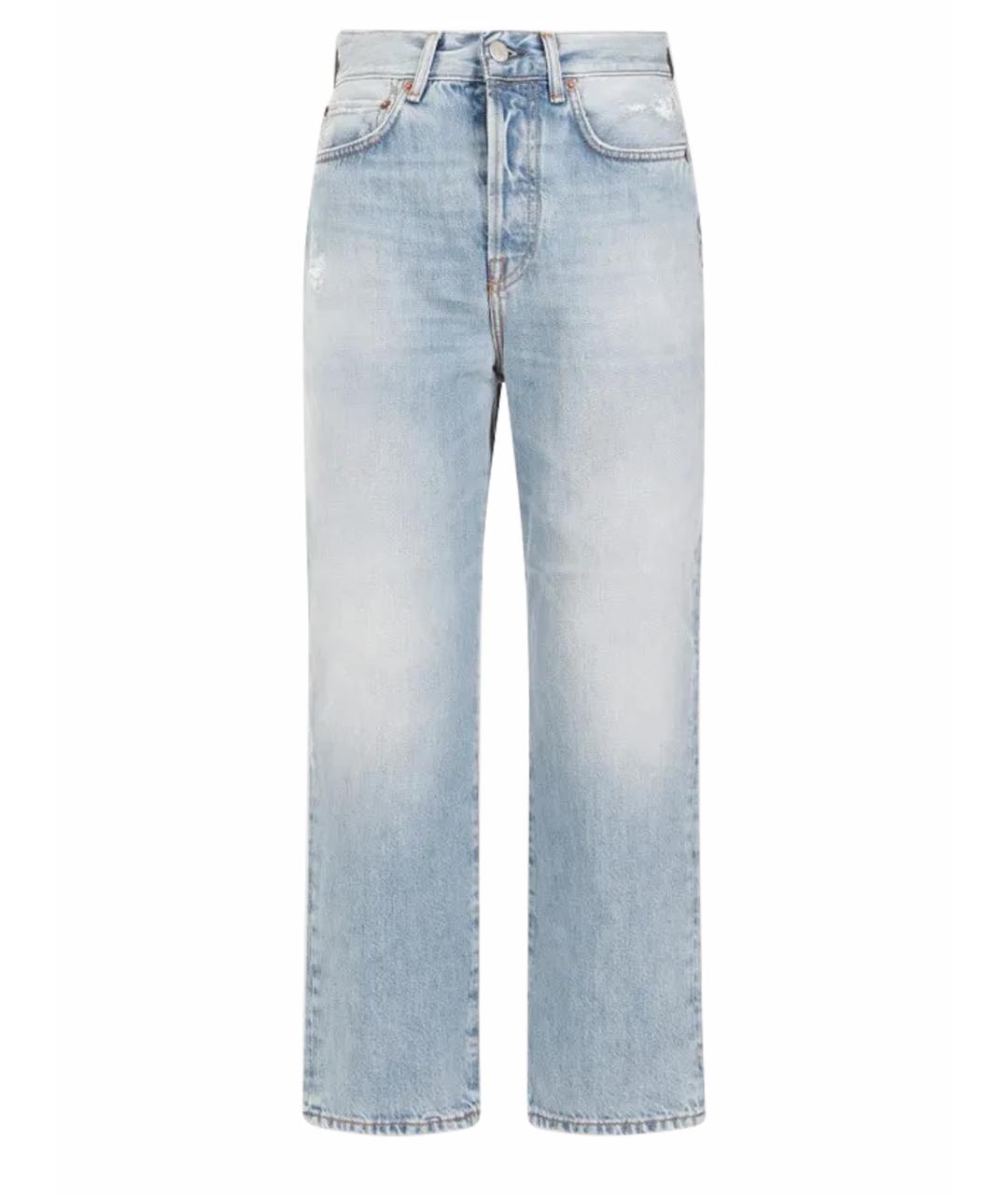 ACNE STUDIOS Голубые хлопковые прямые джинсы, фото 1