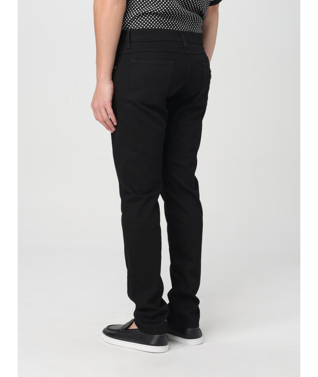 DOLCE&GABBANA Черные хлопковые прямые джинсы, фото 4