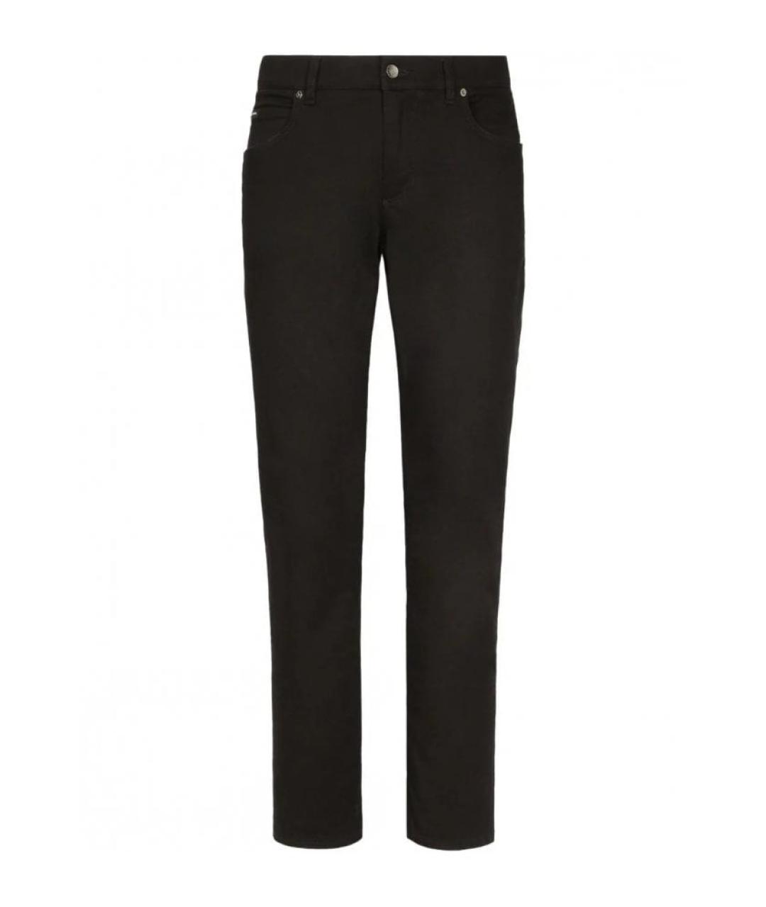 DOLCE&GABBANA Черные хлопковые прямые джинсы, фото 1