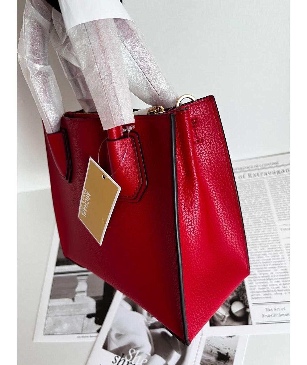 MICHAEL KORS Красная кожаная сумка тоут, фото 4