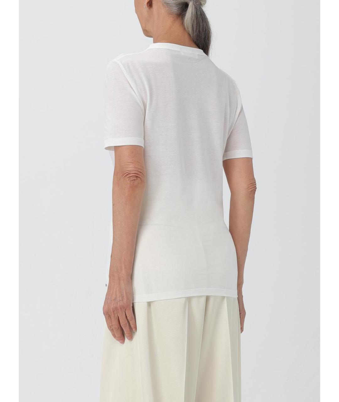 JIL SANDER Белая хлопковая футболка, фото 4