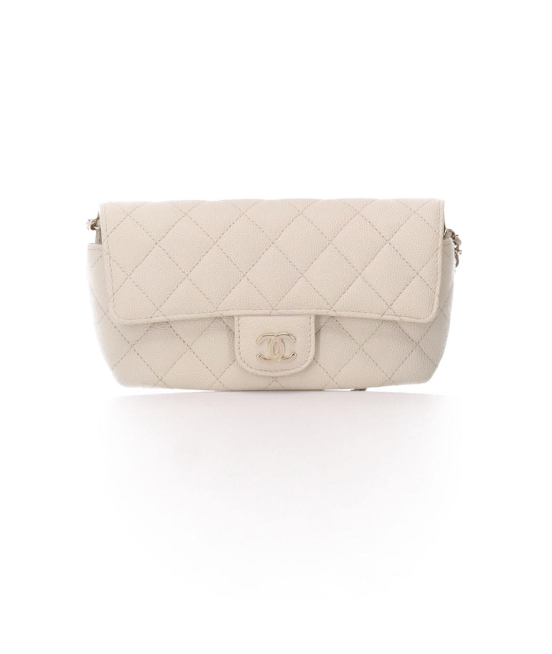 CHANEL Бежевая кожаная сумка через плечо, фото 1