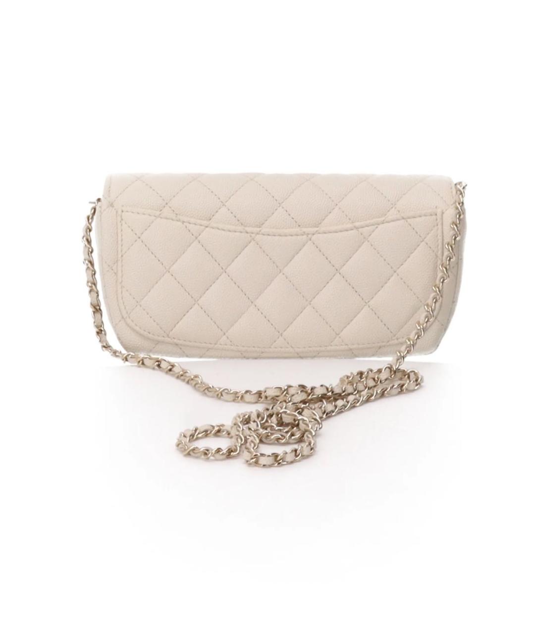 CHANEL Бежевая кожаная сумка через плечо, фото 3