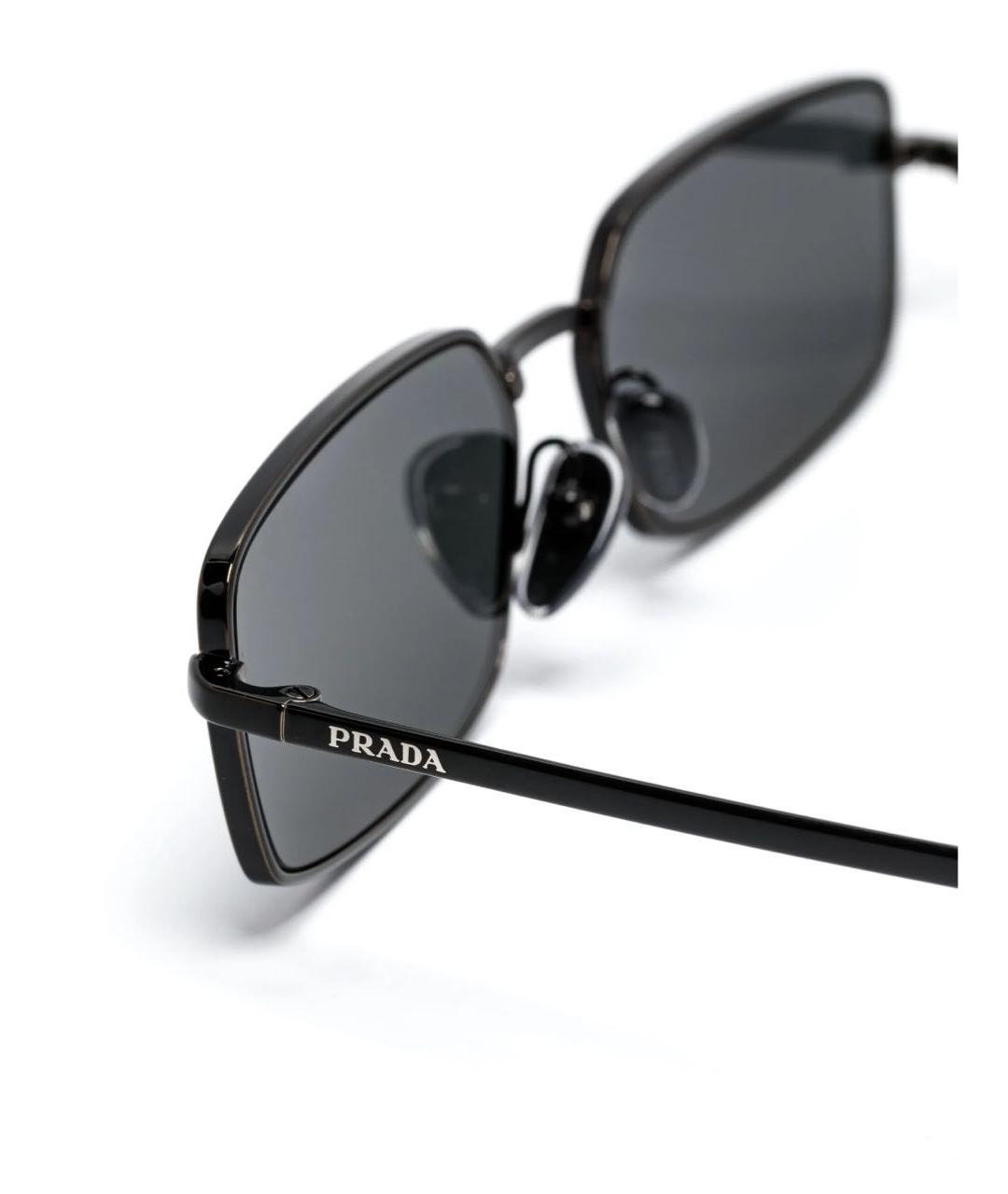 PRADA Черные металлические солнцезащитные очки, фото 2