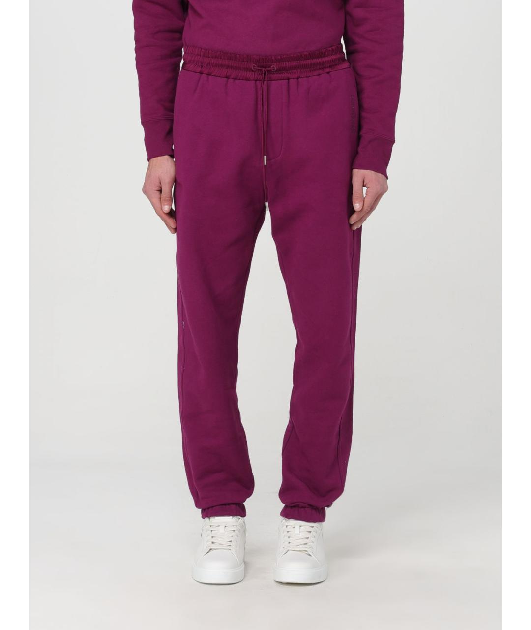 SAINT LAURENT Фуксия хлопковые повседневные брюки, фото 2