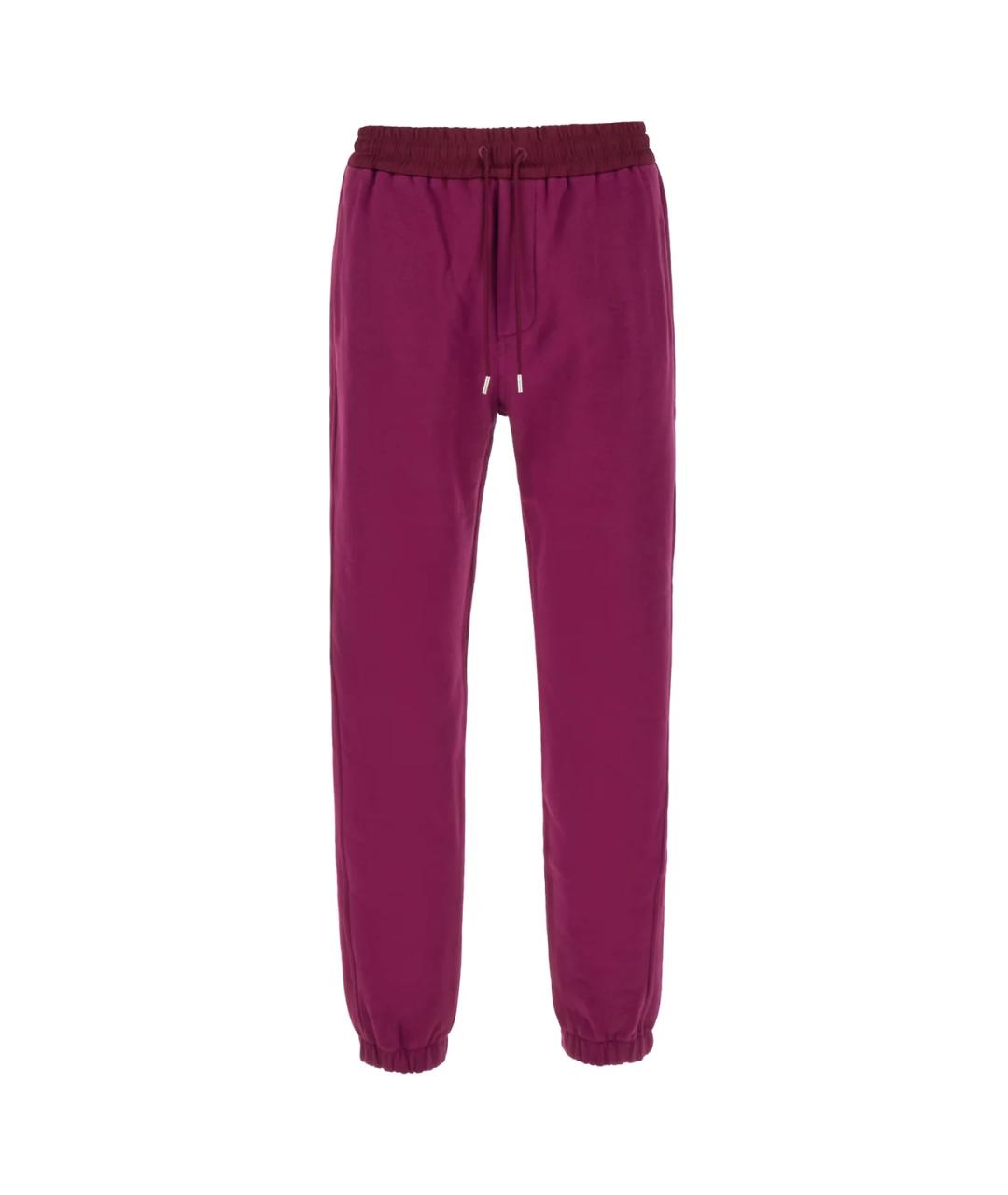 SAINT LAURENT Фуксия хлопковые повседневные брюки, фото 1