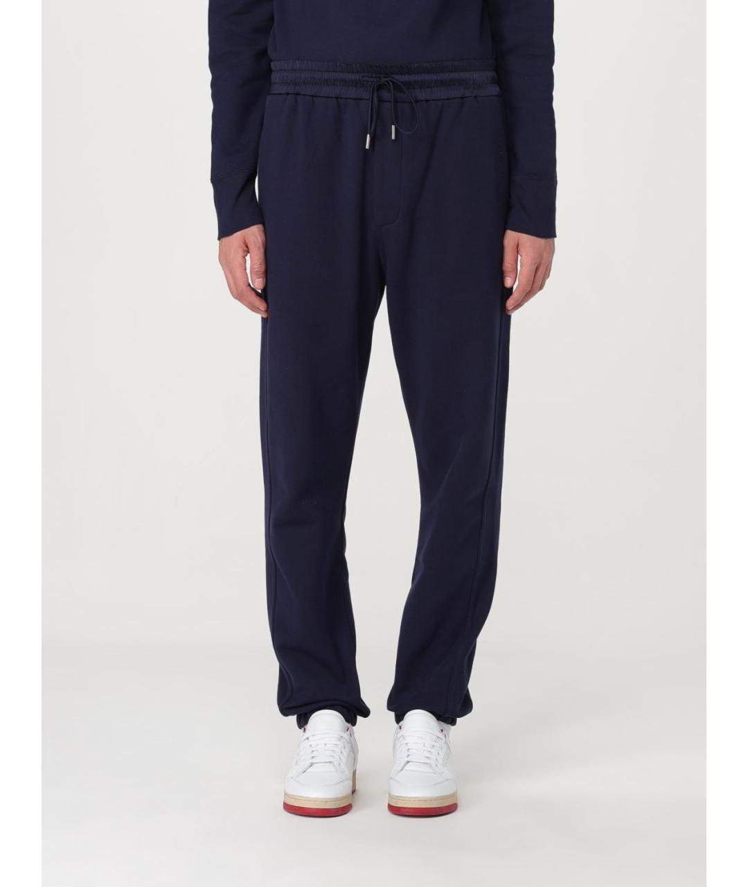 SAINT LAURENT Синие хлопковые повседневные брюки, фото 2