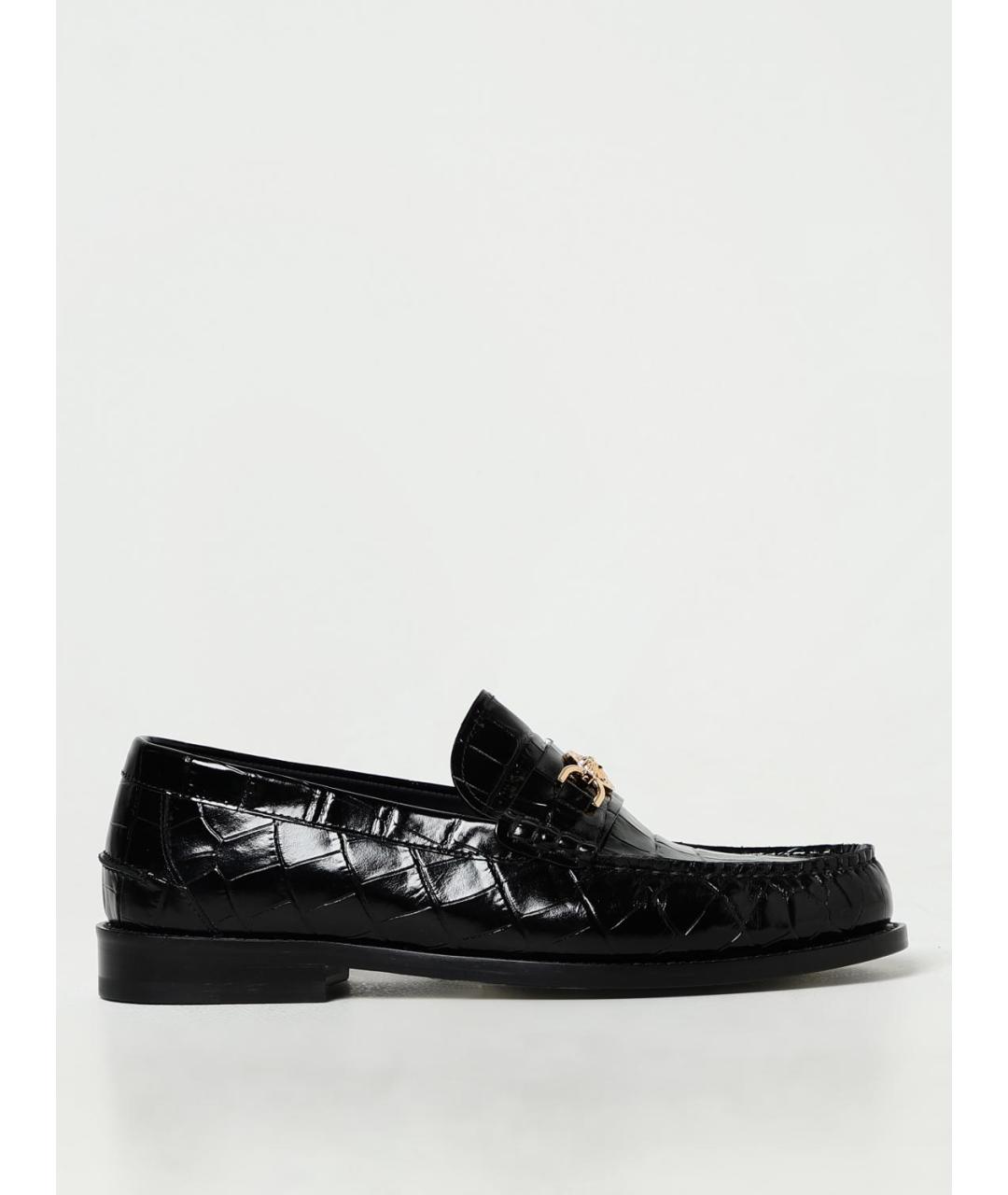 VERSACE Черные лоферы из лакированной кожи, фото 5