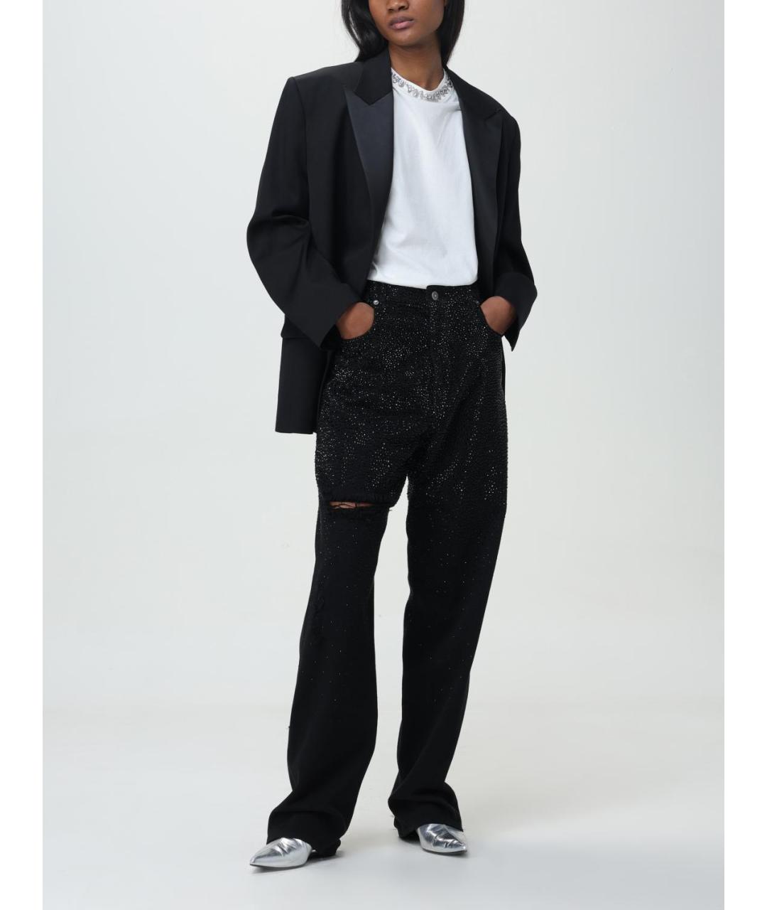 GOLDEN GOOSE DELUXE BRAND Черные хлопковые прямые джинсы, фото 3