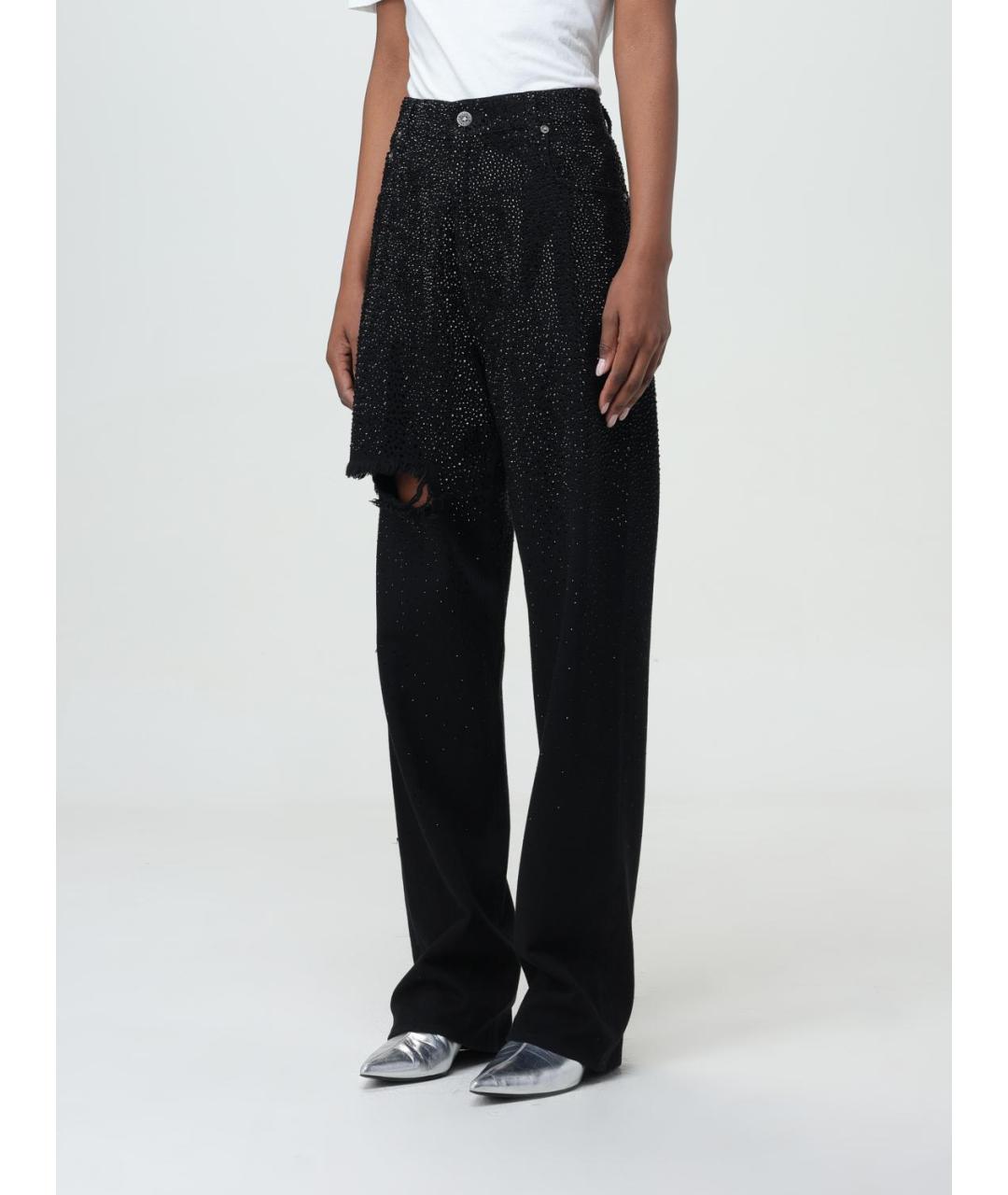 GOLDEN GOOSE DELUXE BRAND Черные хлопковые прямые джинсы, фото 5